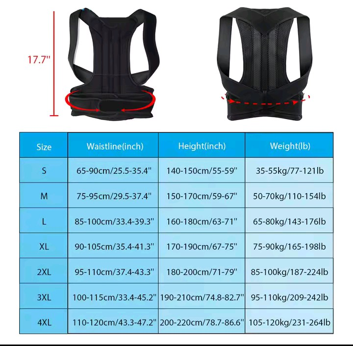 Nik & Nakks Adjustable Back Brace Posture Corrector Adjustable Back Brace Posture Corrector