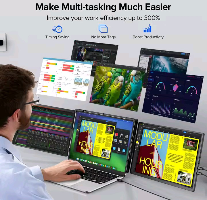 Nik & Nakks As Shown 14-inch Dual-Screen Monitor 14-inch Dual-Screen Monitor