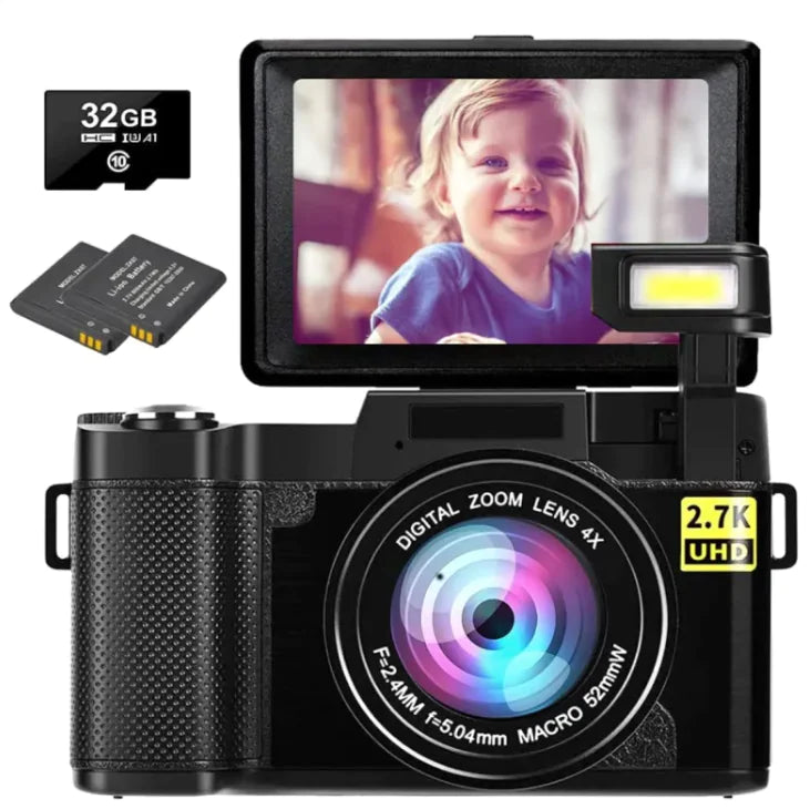 Nik & Nakks Black 32GB Battery HD 27K With Flip HD Screen R2S Digital Camera HD 27K With Flip HD Screen R2S Digital Camera