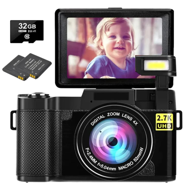 Nik & Nakks Black 32GB Battery HD 27K With Flip HD Screen R2S Digital Camera HD 27K With Flip HD Screen R2S Digital Camera