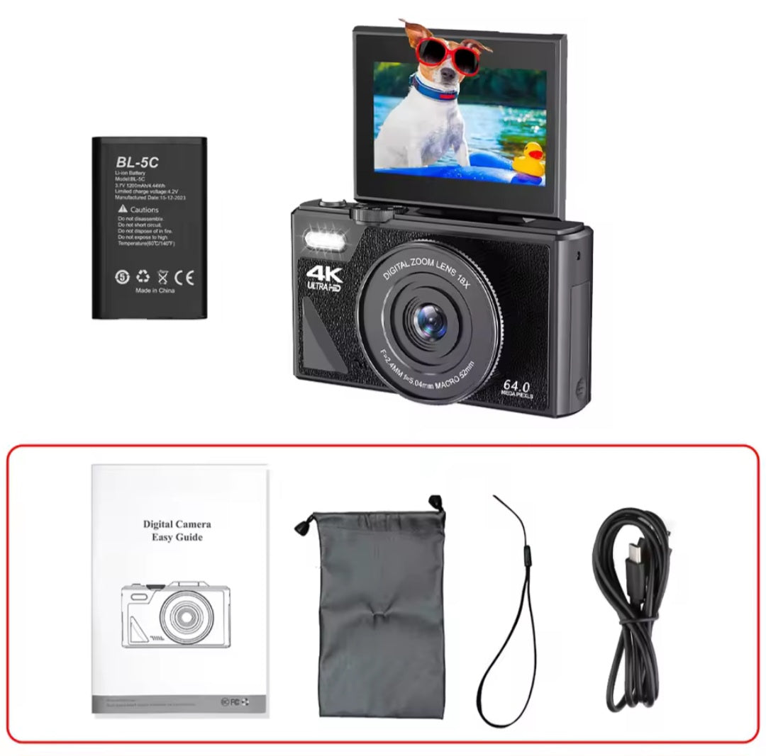 Digital Camera - 4K 44MP UHD Autofocus Digital Camera with 16X Zoom 32GB SD Card