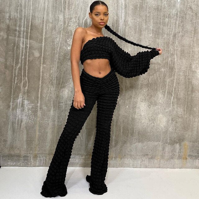 Women's Textured Two Piece Set