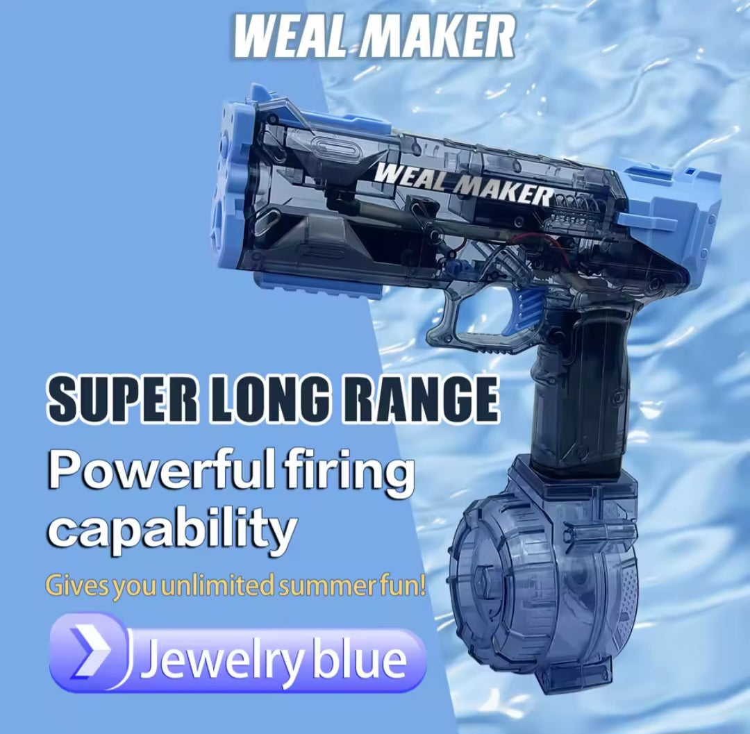 Nik & Nakks Blue Electric High Pressure Powerful Water Gun Shoots Up to 26 FT for Adults (Blue) Electric High Pressure Powerful Water Gun Shoots Up to 26 FT for Adults (Blue)