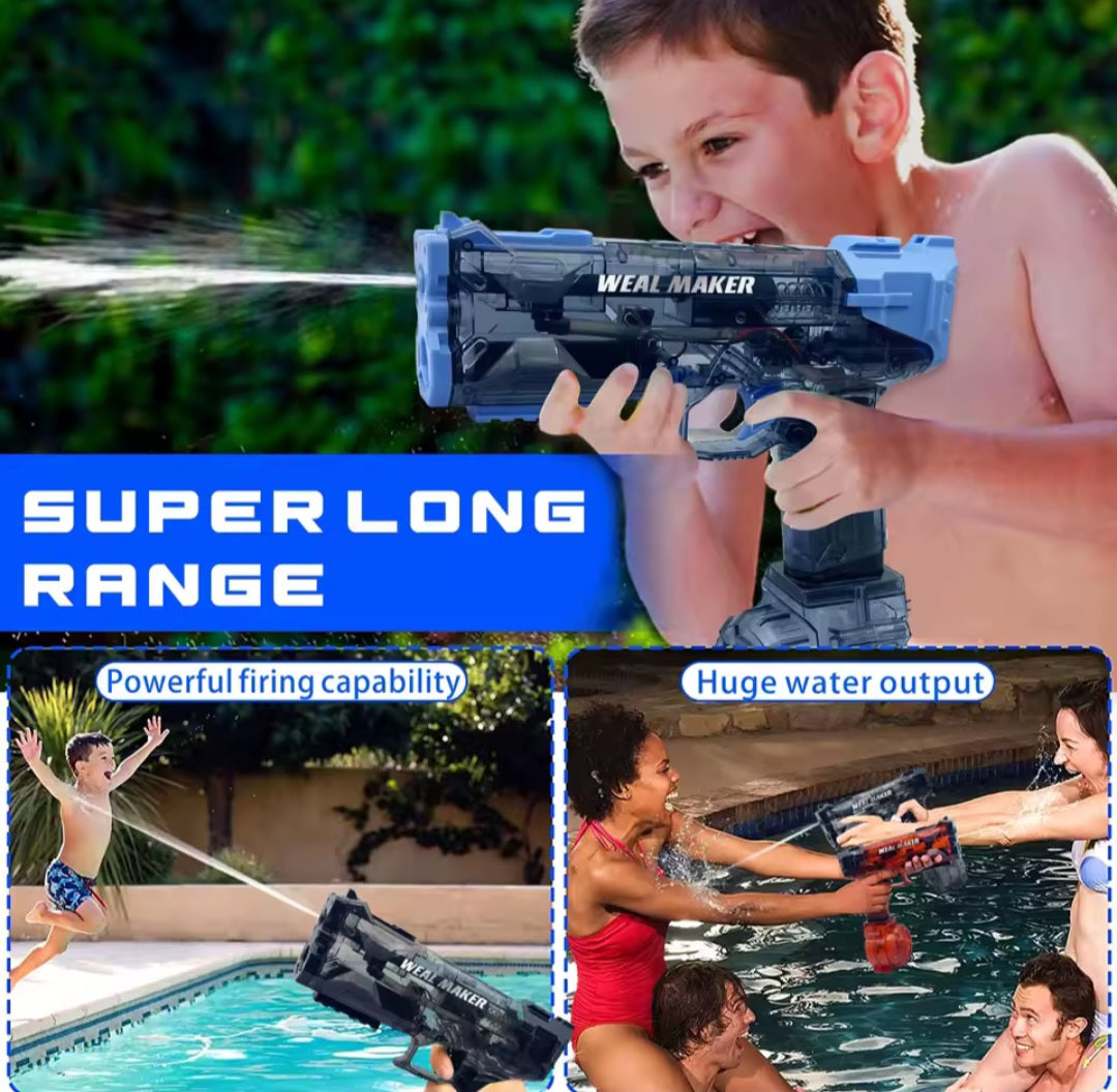 Nik & Nakks Blue Electric High Pressure Powerful Water Gun Shoots Up to 26 FT for Adults (Blue) Electric High Pressure Powerful Water Gun Shoots Up to 26 FT for Adults (Blue)