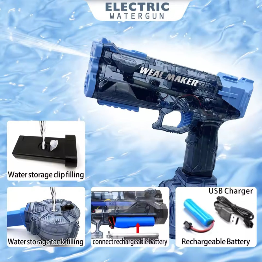 Nik & Nakks Blue Electric High Pressure Powerful Water Gun Shoots Up to 26 FT for Adults (Blue) Electric High Pressure Powerful Water Gun Shoots Up to 26 FT for Adults (Blue)