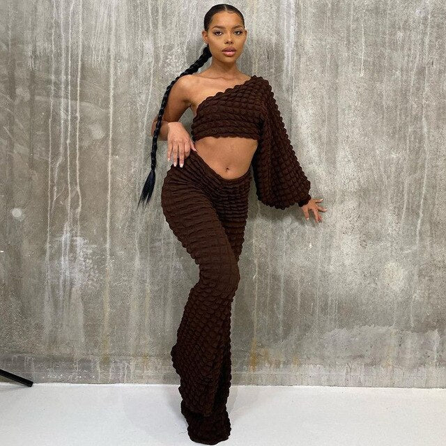 Women's Textured Two Piece Set