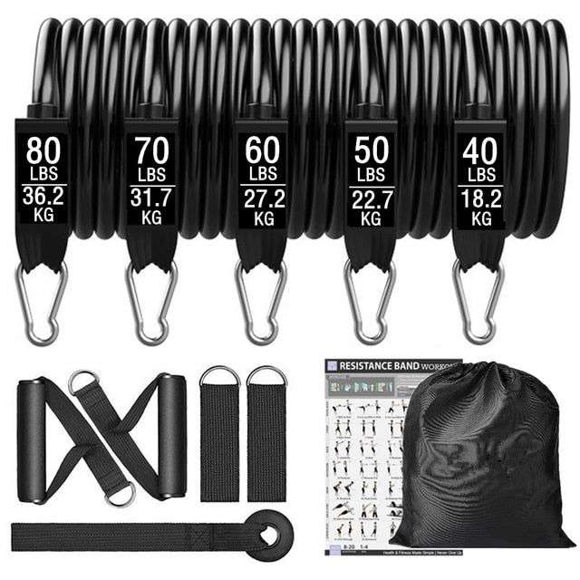 360lbs Fitness Resistance Bands Set