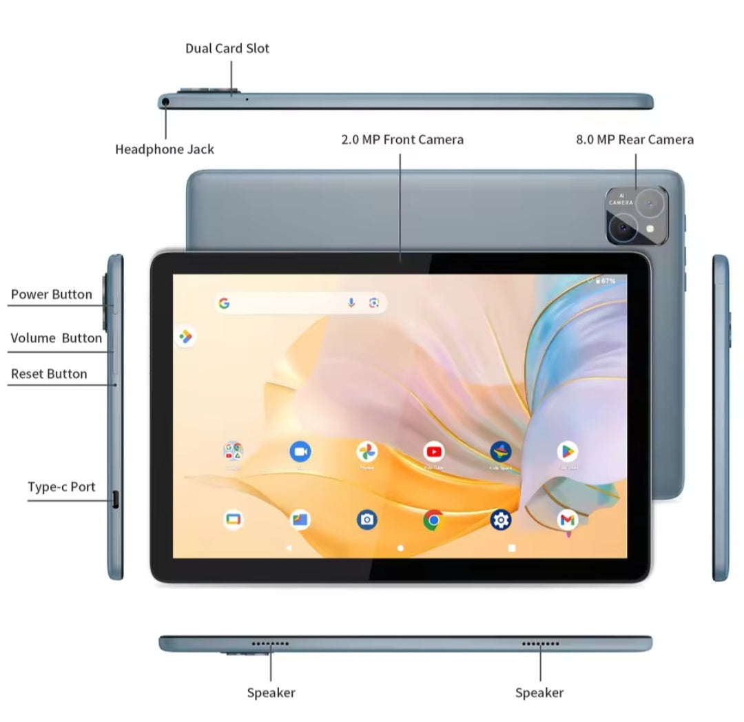 Nik & Nakks Gray EITOMIN 10" Android 14 Tablet with Keyboard Octa-Core 2.0GHZ Processor and 8GB RAM EITOMIN 10" Android 14 Tablet with Keyboard Octa-Core 2.0GHZ Processor and 8GB RAM