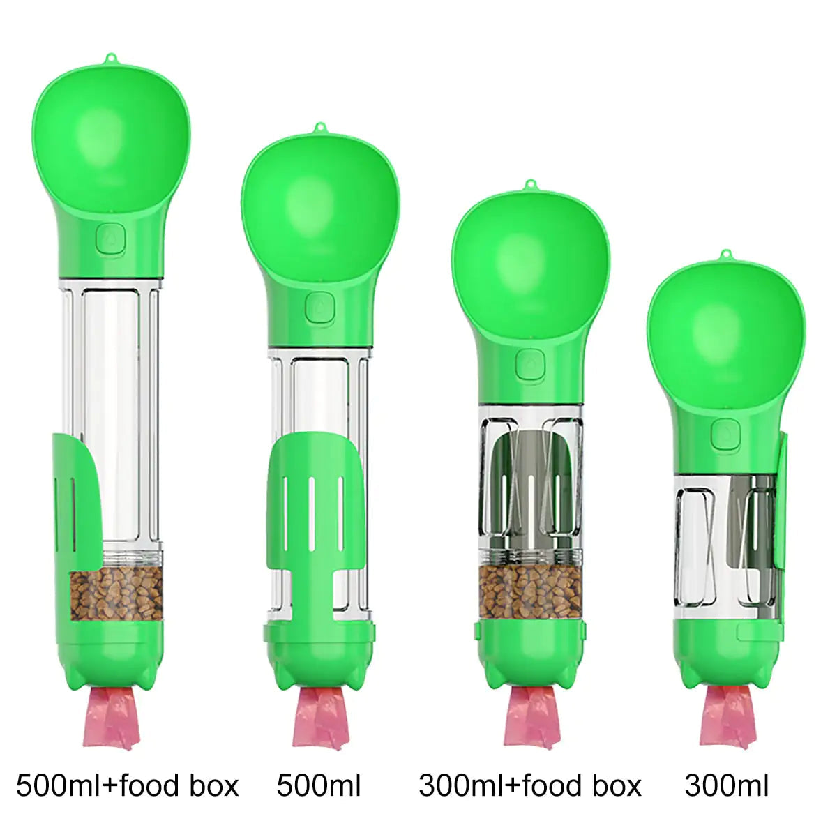 Green / 300ml Portable Pet Food and Water Feeding Bowl