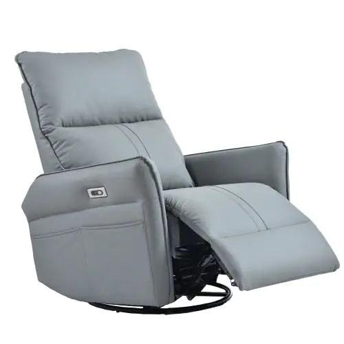 Nik & Nakks Grey Electric Swivel Rocking Chair, Suitable For Electric Recliners In Small Spaces Electric Swivel Rocking Chair, Suitable For Electric Recliners In Small Spaces