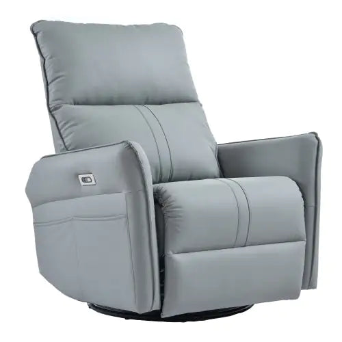 Nik & Nakks Grey Electric Swivel Rocking Chair, Suitable For Electric Recliners In Small Spaces Electric Swivel Rocking Chair, Suitable For Electric Recliners In Small Spaces