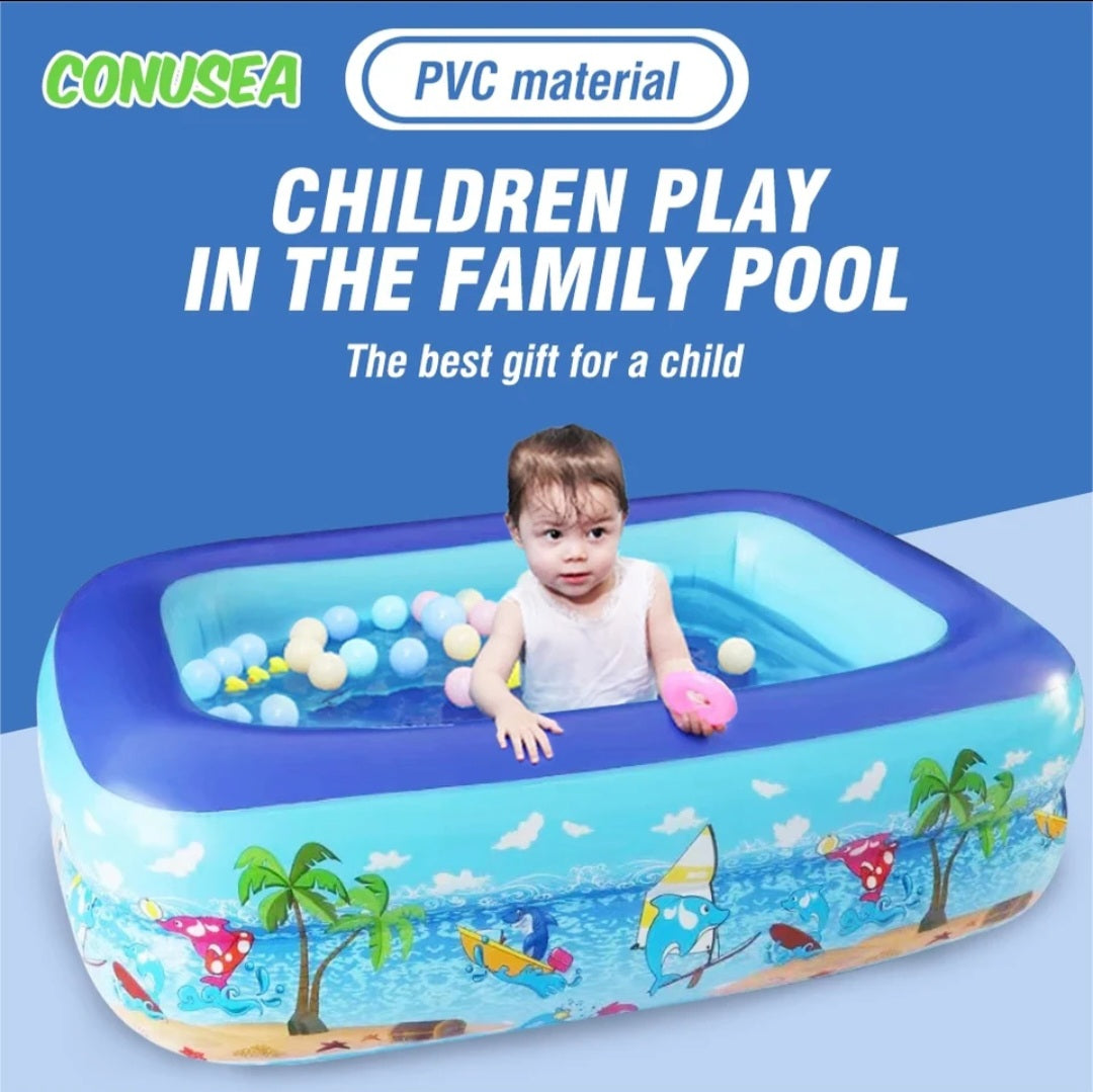 Nik & Nakks Inflatable Cartoon Pool – Durable PVC Frame
