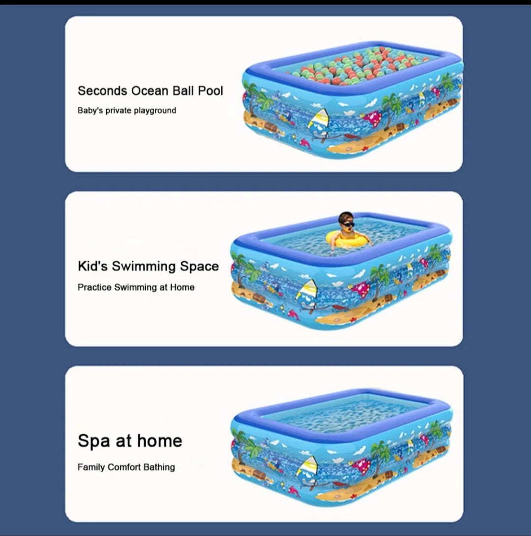 Nik & Nakks Inflatable Cartoon Pool – Durable PVC Frame