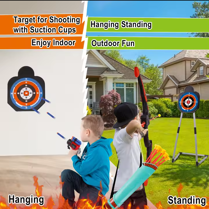 Nik & Nakks Long Arrow Kids Archery Bow and Arrow Kit |Outside Toys for Kids Kids Archery Bow and Arrow Kit |Outside Toys for Kids