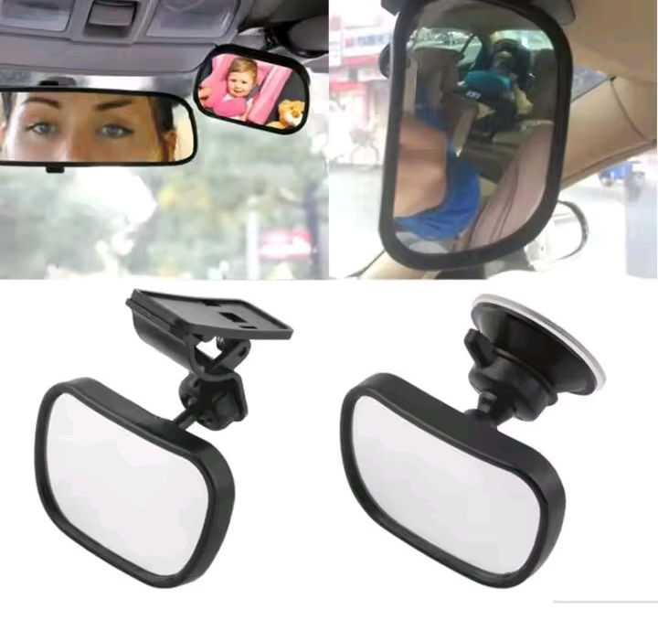 Nik & Nakks n/a Baby Rearview Car Mirro With Suction Cup Clip | Black Baby Rearview Car Mirro With Suction Cup Clip | Black