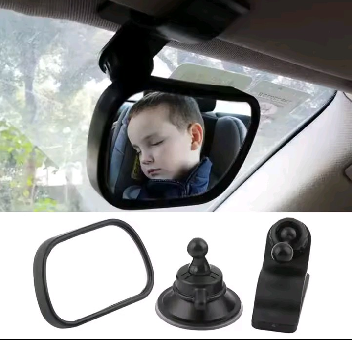 Nik & Nakks n/a Baby Rearview Car Mirro With Suction Cup Clip | Black Baby Rearview Car Mirro With Suction Cup Clip | Black