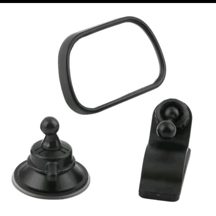 Nik & Nakks n/a Baby Rearview Car Mirro With Suction Cup Clip | Black Baby Rearview Car Mirro With Suction Cup Clip | Black