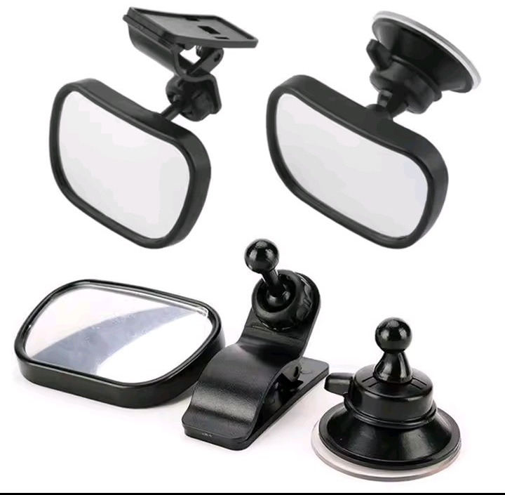 Nik & Nakks n/a Baby Rearview Car Mirro With Suction Cup Clip | Black Baby Rearview Car Mirro With Suction Cup Clip | Black