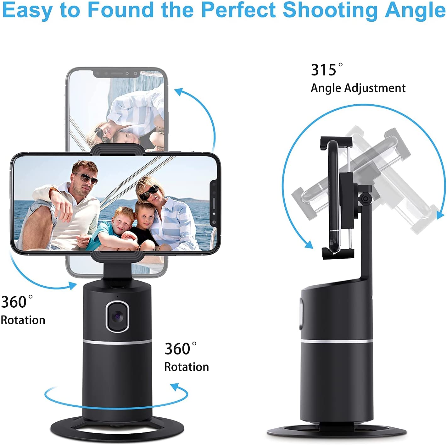 AI Smart Selfie Auto Face Tracking Phone Holder
