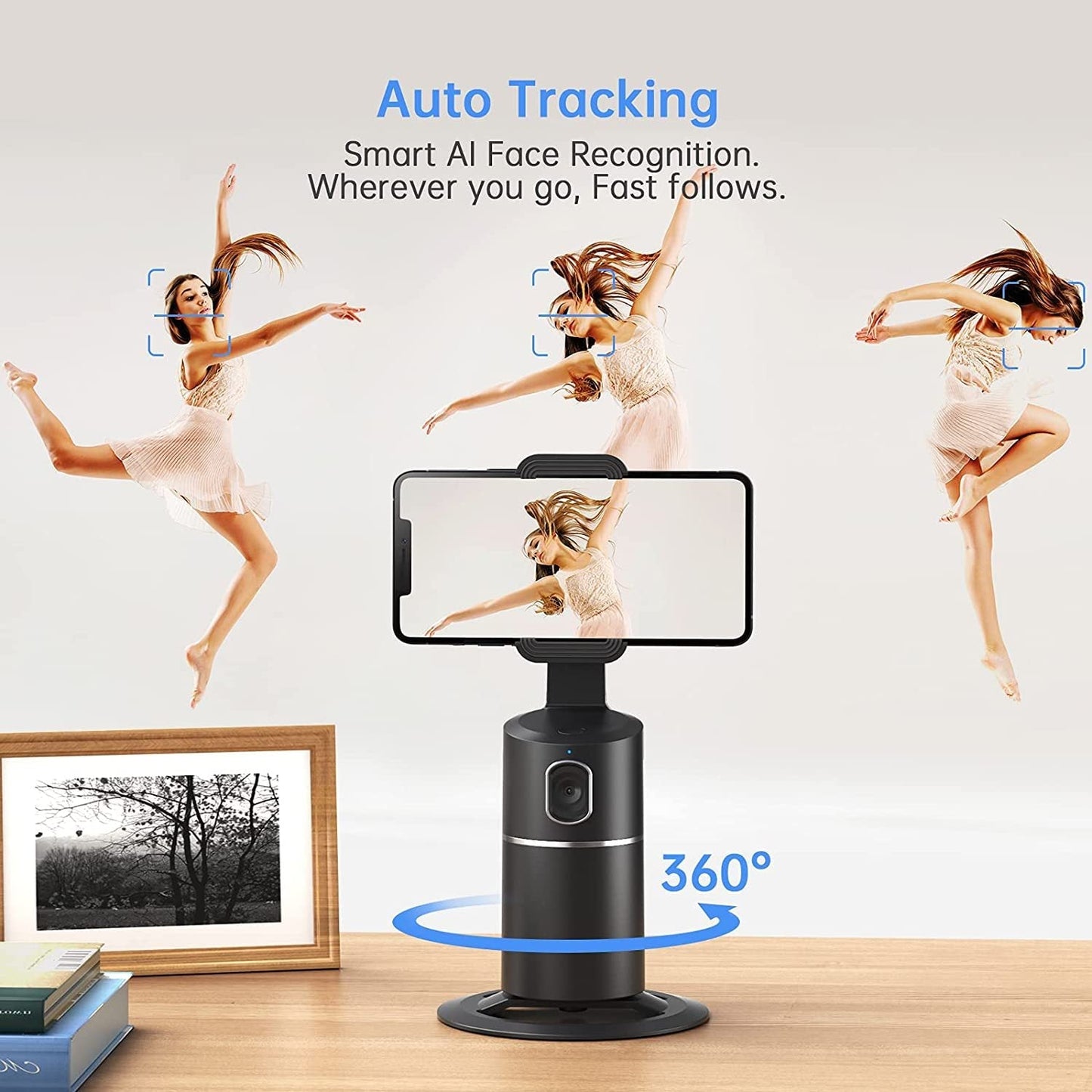 AI Smart Selfie Auto Face Tracking Phone Holder