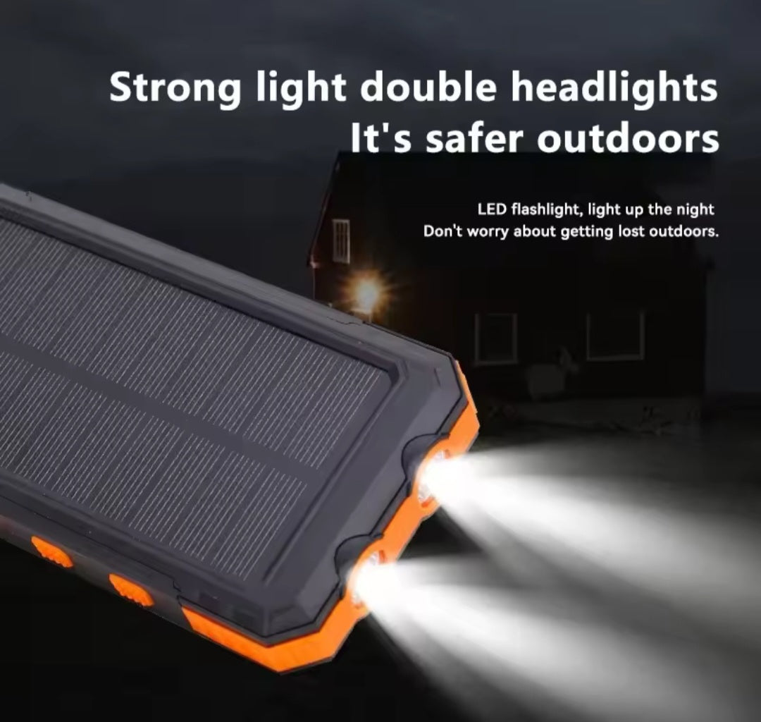 Nik & Nakks Orange & Black / 8000mAh Solar Charger Power Bank Solar Charger Power Bank