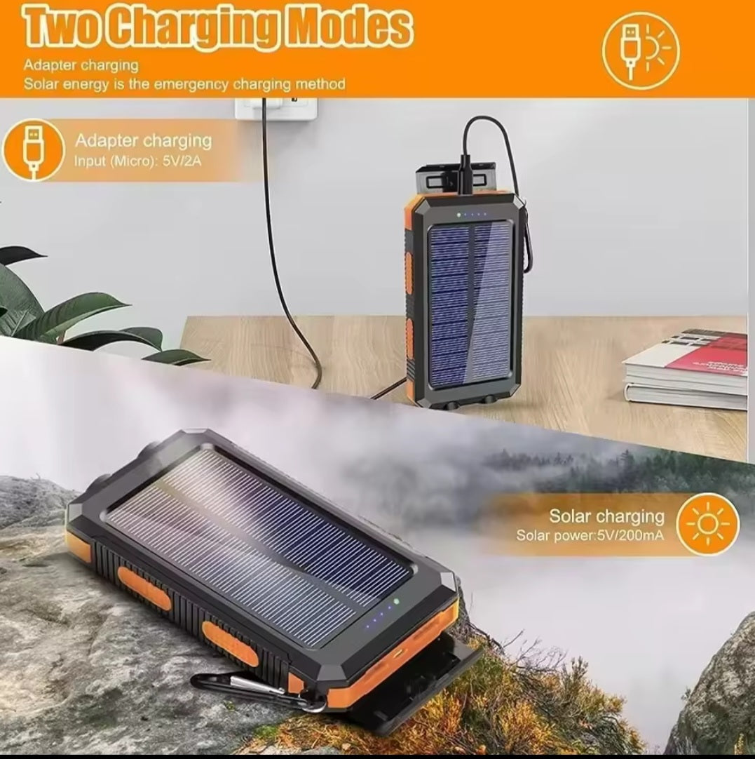 Nik & Nakks Orange & Black / 8000mAh Solar Charger Power Bank Solar Charger Power Bank