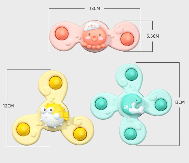 3Pcs Baby Spin Top Bath Toys