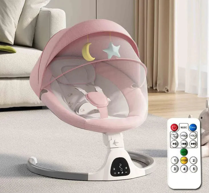 Nik & Nakks Pink Electric Baby Rocker & Cradle Electric Baby Rocker & Cradle
