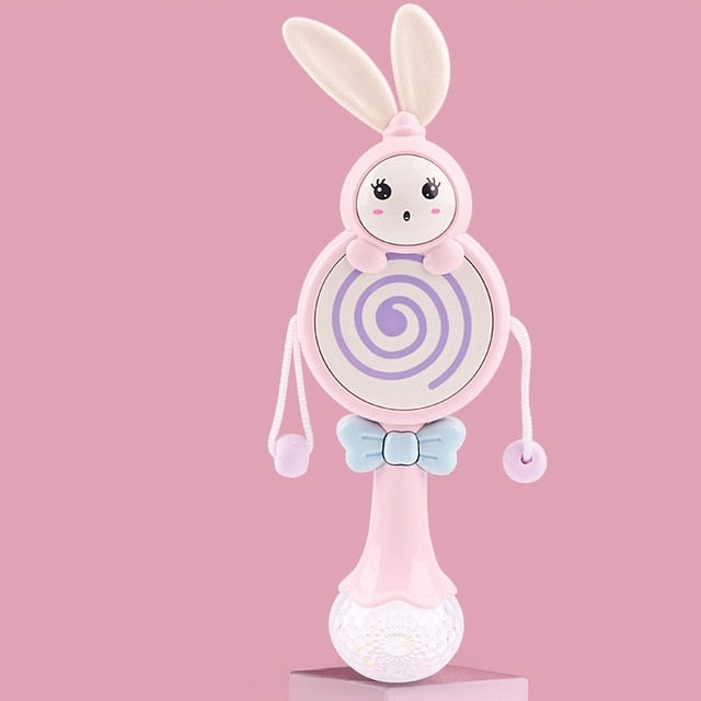 Baby Smart Bunny Light Up Rattle Toy & Teether Plays Music Lullabies for Ages 0-24 Months