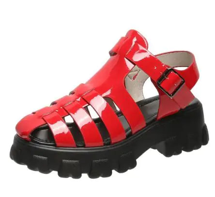 Nik & Nakks Red / 36 Thick Soled Platform Sandals Thick Soled Platform Sandals