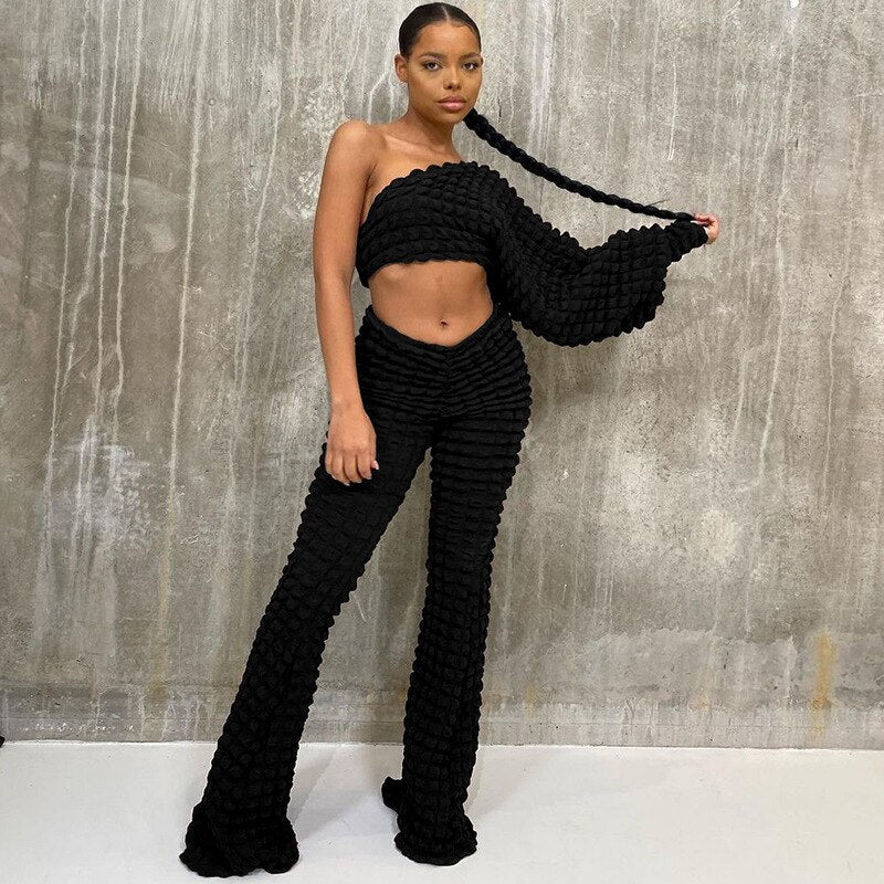 Women's Textured Two Piece Set