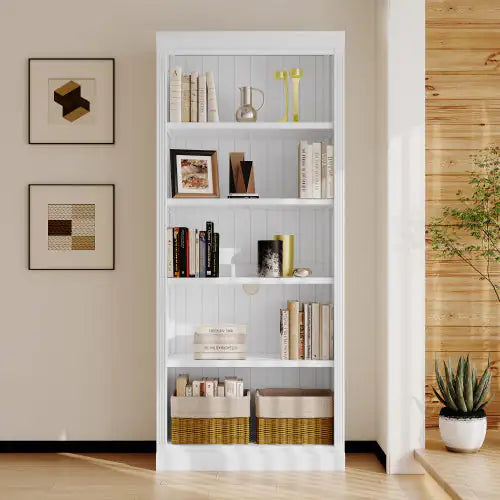Nik & Nakks White 5 Tiers Of Home Decor Bookshelves 5 Tiers Of Home Decor Bookshelves