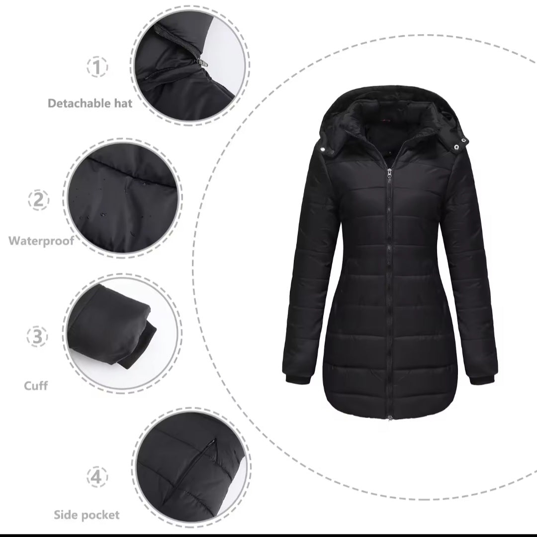 Nik & Nakks Women's Casual Long Sleeve Hooded Parka Coat Women's Casual Long Sleeve Hooded Parka Coat