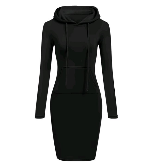 Nik & Nakks Women's Long-Sleeved Hoodie Dress Women's Long-Sleeved Hoodie Dress