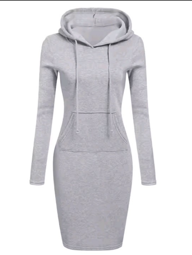 Nik & Nakks Women's Long-Sleeved Hoodie Dress Women's Long-Sleeved Hoodie Dress