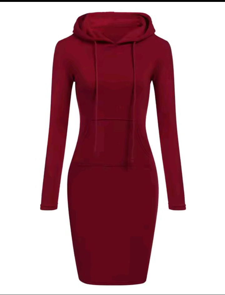 Nik & Nakks Women's Long-Sleeved Hoodie Dress Women's Long-Sleeved Hoodie Dress