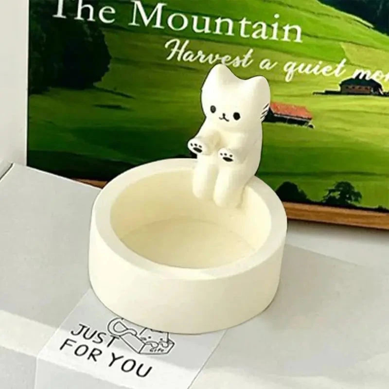 Nik & Nakks Yellow Cute Cat Candle Holder - Creative Home Decor Item Cute Cat Candle Holder - Creative Home Decor Item