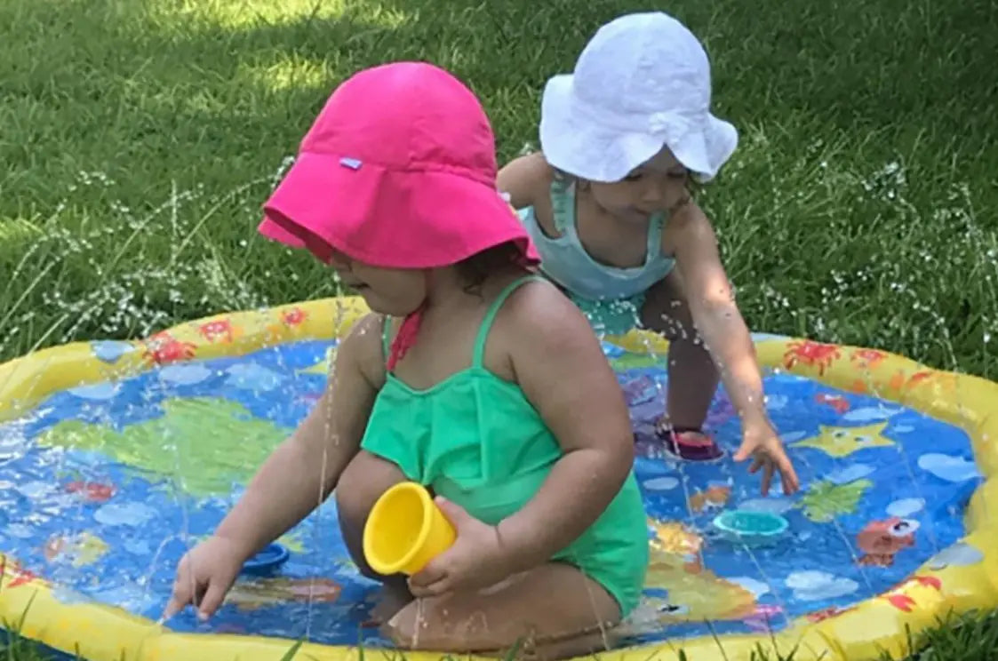 Nik & Nakks Yellow Ocean Inflatable Mat with Sprinkler for Outdoor Fun Inflatable Mat with Sprinkler for Outdoor Fun