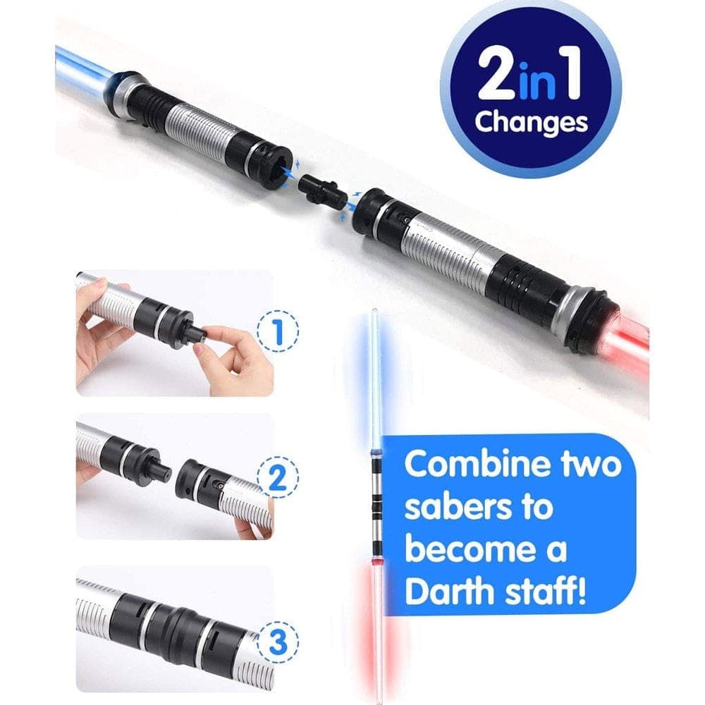 Nik & Nakks 2pc adjustable Lightsaber Toys For Children Lightsaber For Kids with Realistic Handle & FX Sound