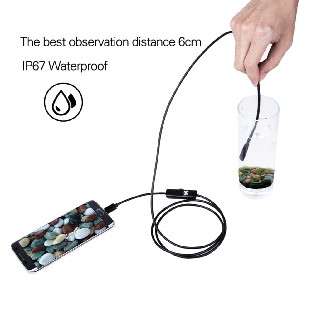 Nik & Nakks Black / 1M LED Endoscope Camera for Car USB Magnetic Snake Inspection Camara