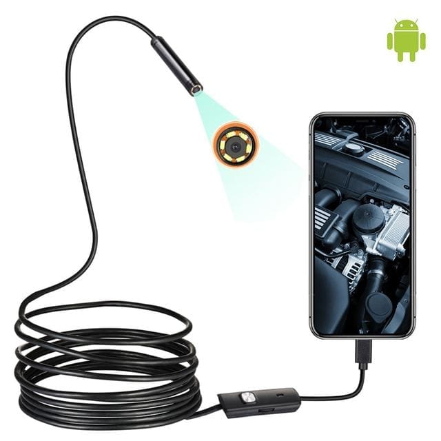Nik & Nakks Black / 1M LED Endoscope Camera for Car USB Magnetic Snake Inspection Camara
