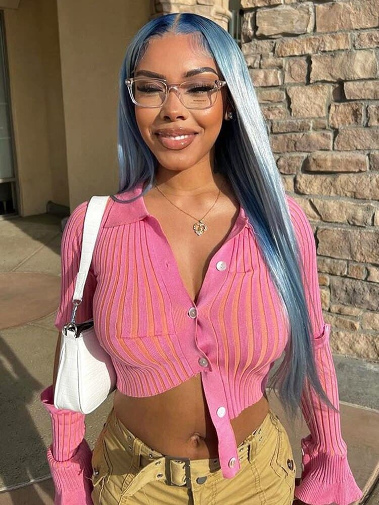 Casual Button Down Flared Long Sleeve Cardigans