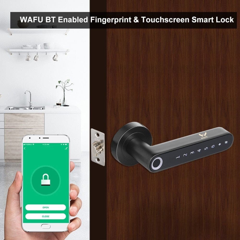 Nik & Nakks Electronic Door Lock Digital Fingerprint Keyless Door Lock with Touch-screen