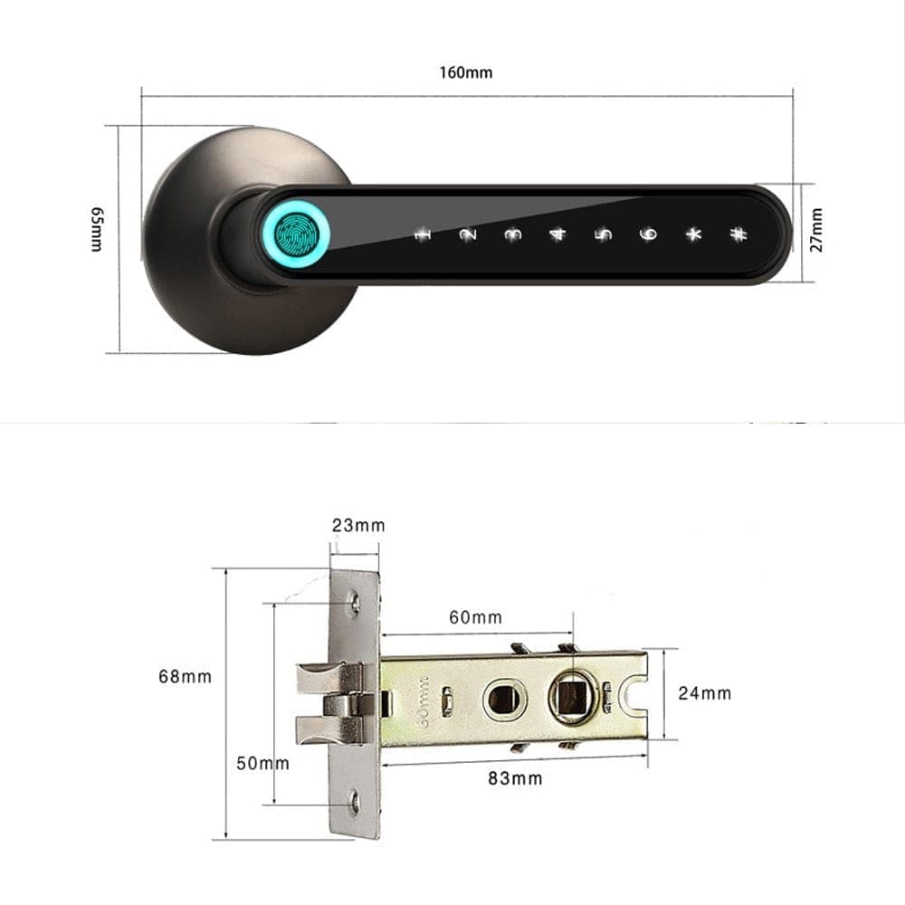 Nik & Nakks Electronic Door Lock Digital Fingerprint Keyless Door Lock with Touch-screen