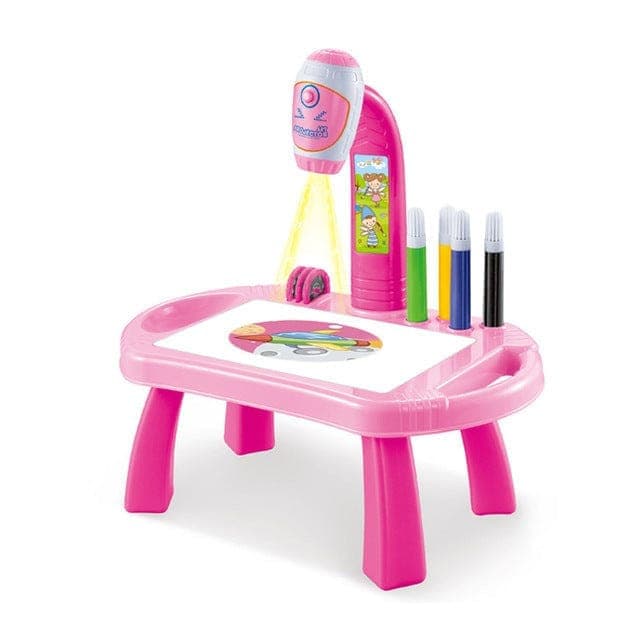 Nik & Nakks Pink 3 LED Projector Drawing Table Toys Trace & Draw Projector Toy for Kids