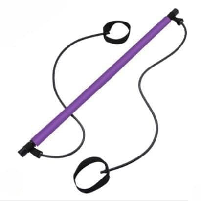 Nik & Nakks PURPLE Pilates Bar Bodybuilding Kit Hhome Gym Workout Equipment with Resistance Bands