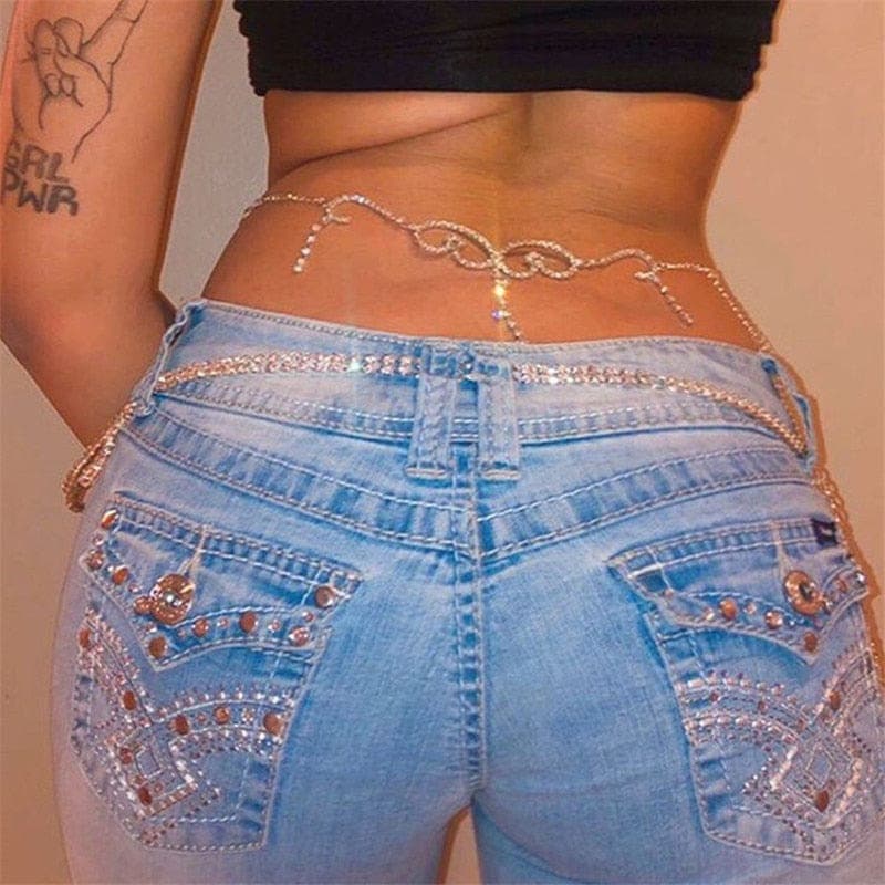 Women's Bootylicious Waist Chain Alloy Diamond Color Waist Chain