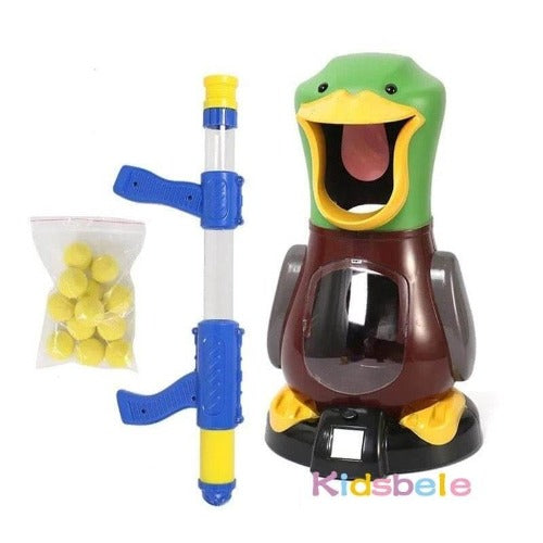 Air Pump Powered Soft Foam Ball Gun, Duck Shooting Game For Kids