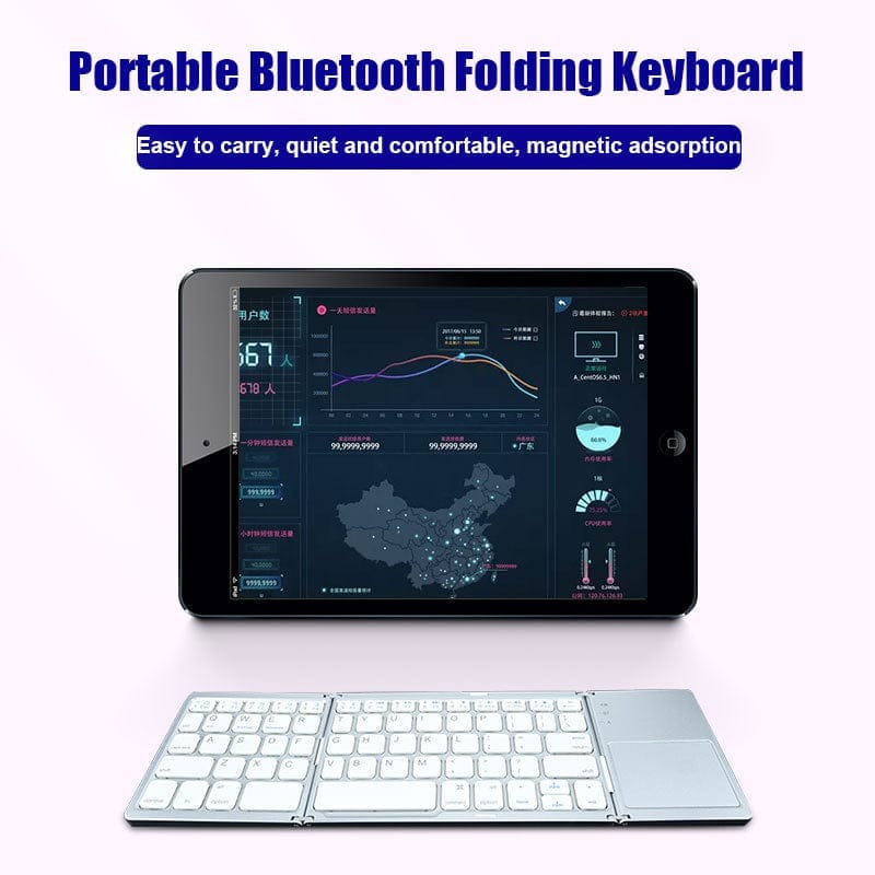Nik & Nakks Triple Folding Computer Keyboard Rechargeable Mini Travel Keyboard