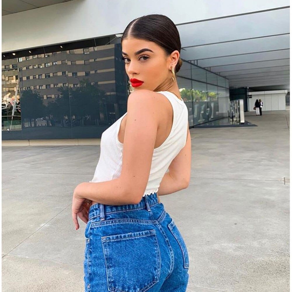 Nik & Nakks Women's  Short Style Sleeveless Crop Top T-Shirt Short Tank Top Style Shirt